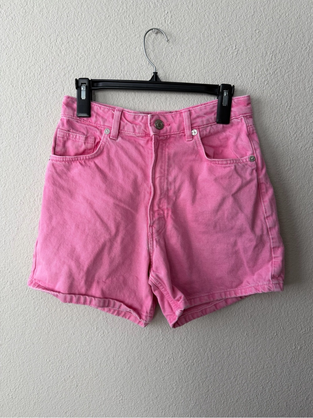 Zara Pink Denim High-Waist Women's Shorts